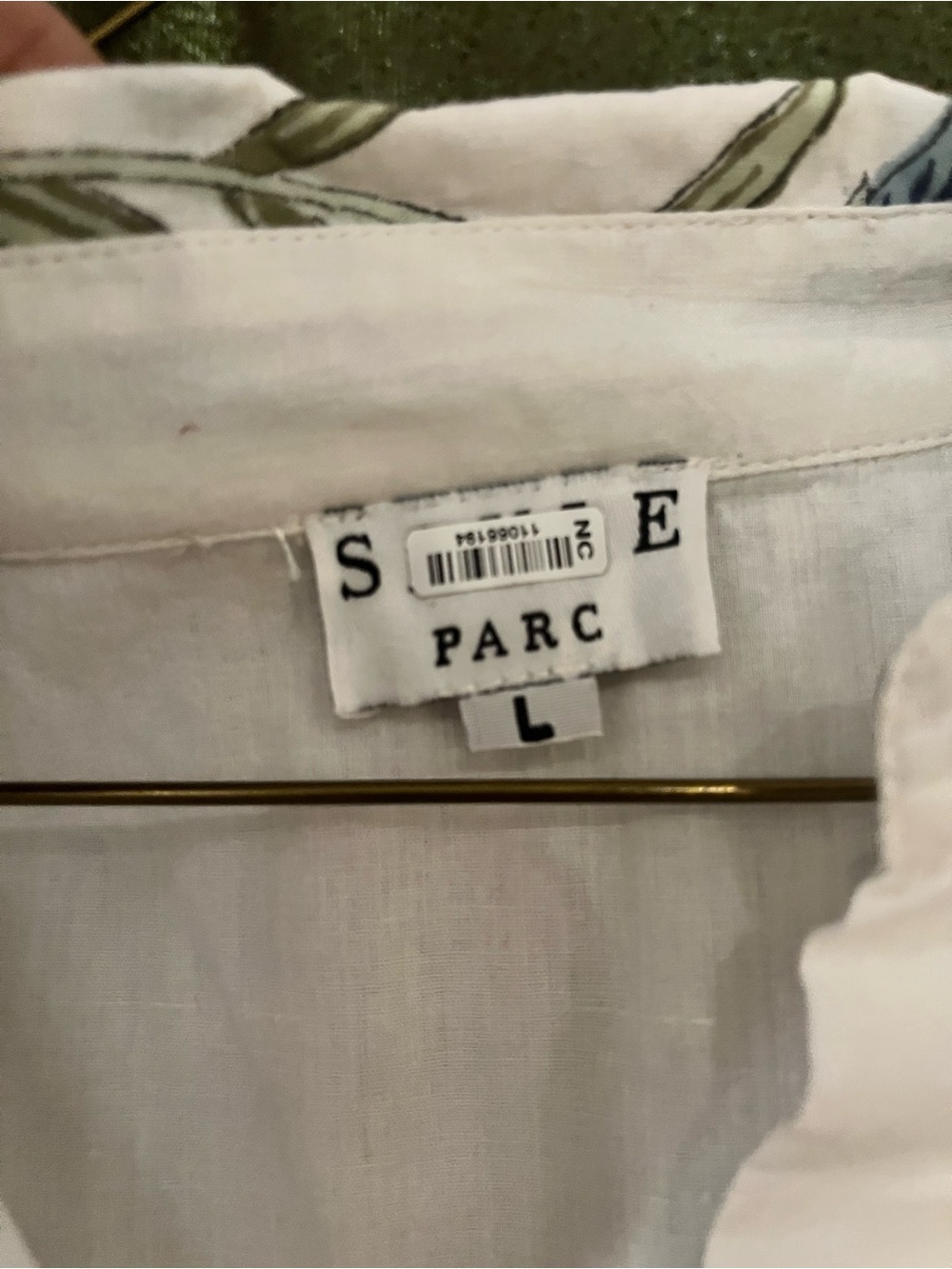 White Floral Tiered Maxi Dress with Blue Print made by Saule PARC - Picture 4 of 6